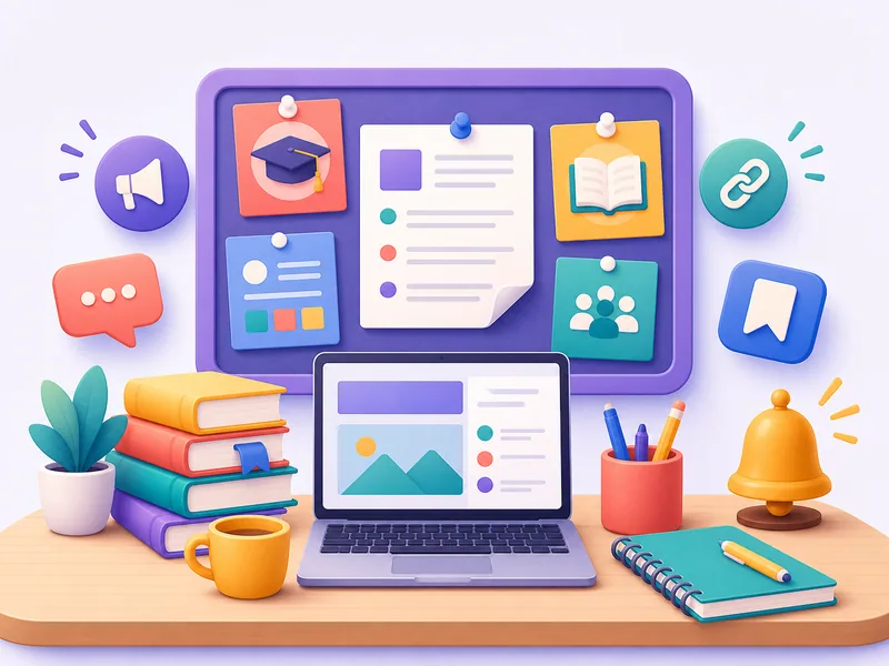 Educational resources and updates illustration